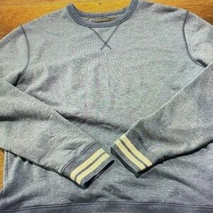 Jachs Men's Heather Gray Crewneck Sweater with Striped Cuffs